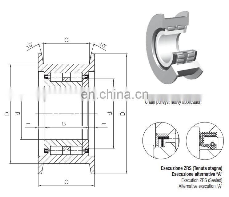 MR 0063 Composite forklift roller bearings for CHAIN PULLEYS, HEAVY APPLICATION MR0063