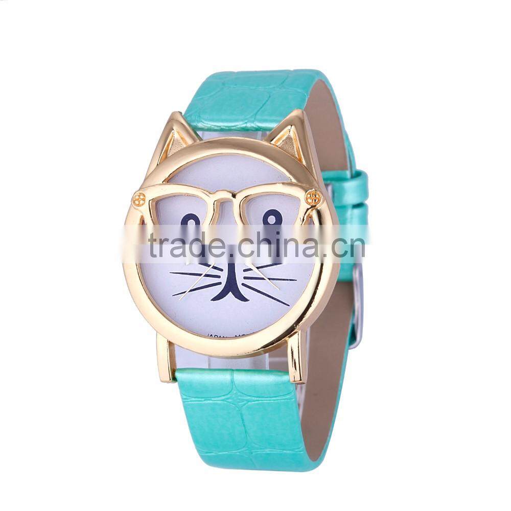 2016 Trendy face lady style cat watch
