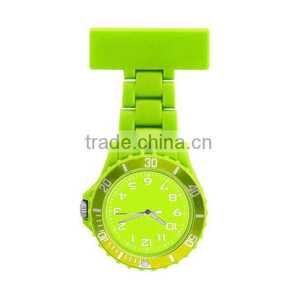 Round face rubber fob nurse watch with multiple colors, pin nurse watch, plastic nurse watch