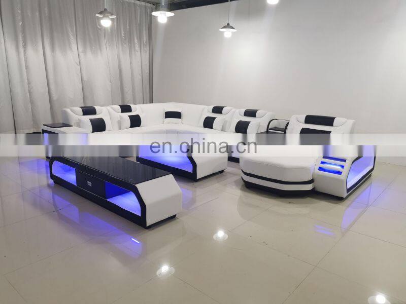 LED light cheap sofa set furniture living room sofas
