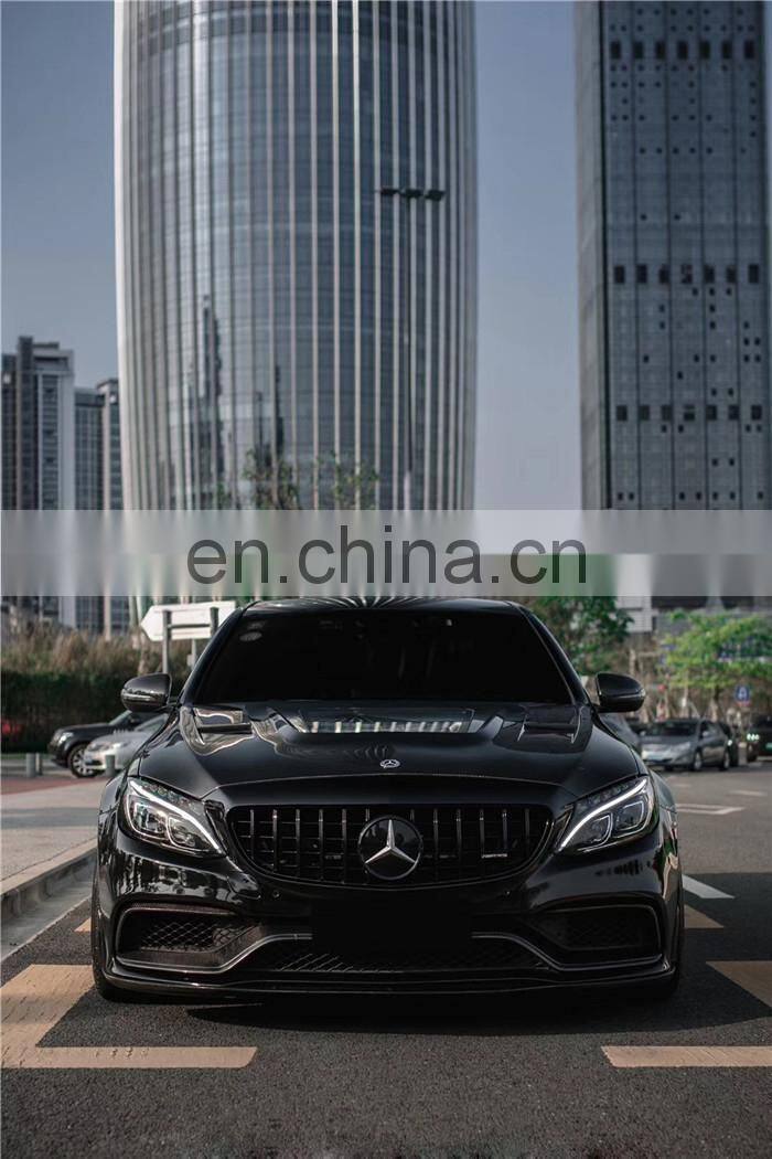 Runde Top Ranking Hood For Mercedes-Benz W205 C63 AMG Upgrade IMP Style Carbon Fiber Transparent Engine Cover