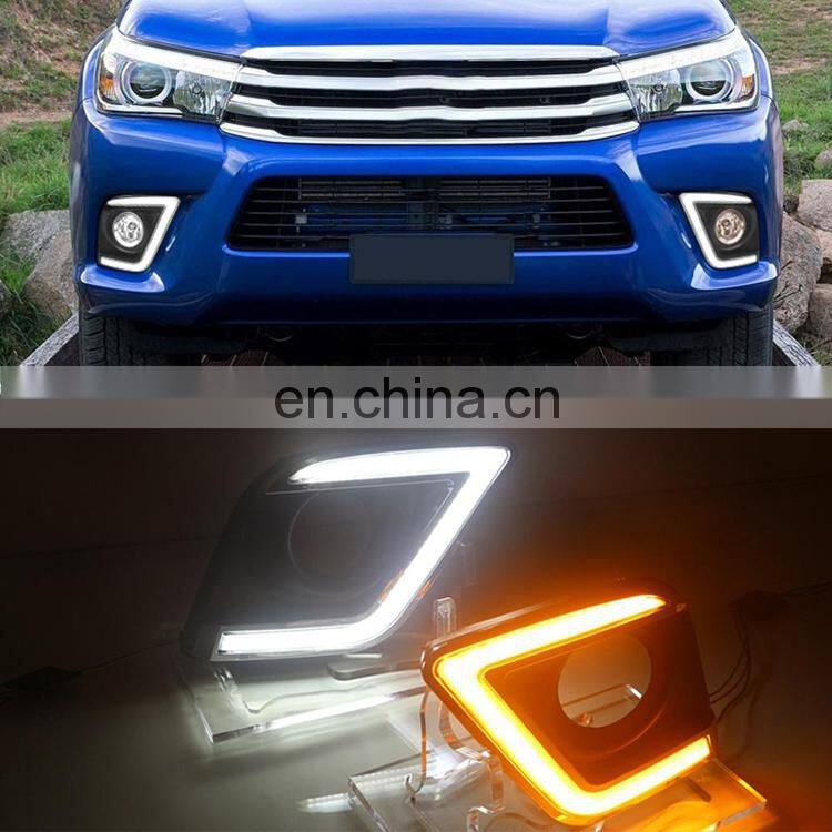 For 2015+ Hilux Revo DRL Fog Lamp Light LED Daytime Running Lights