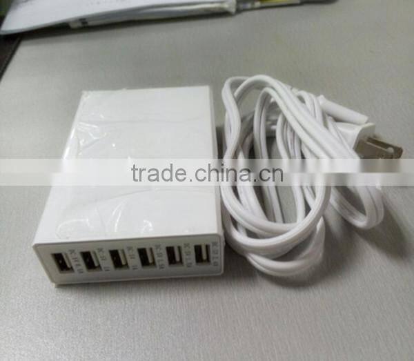 5V 9A White 6 Port USB Portable Home Travel Wall Charger US AC power adapter 45w US