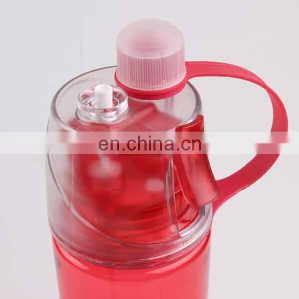 Plastic Sport Drinking Spray Water Bottle with Spray and Straw