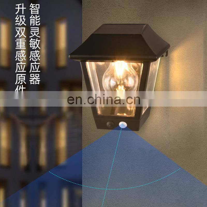 Waterproof Outdoor Sensor Garden Wall Plastic Led Solar Lamp