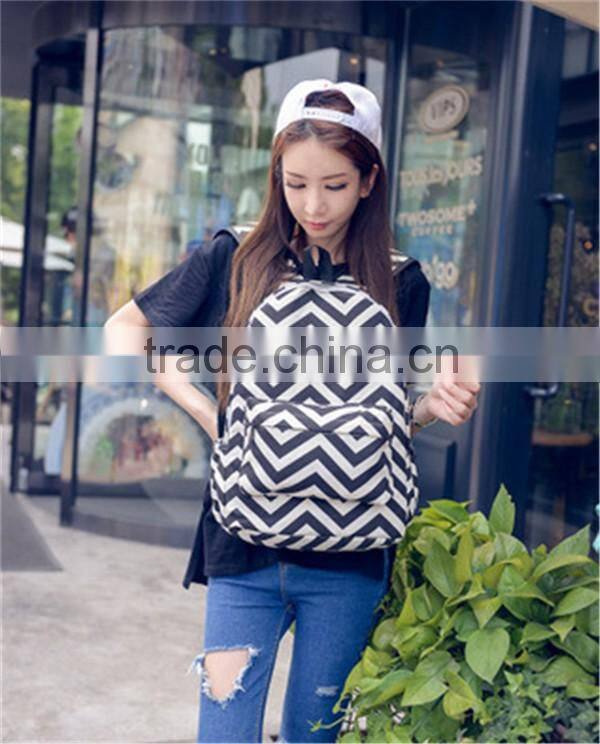 Single shoulder colourful geometric wavy custom designs canvas shopping container white carrying belt chevron messenger bags