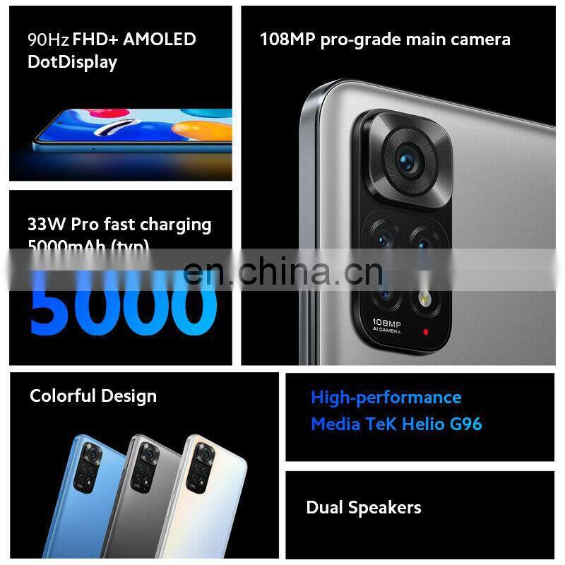 Global Version Xia omi Red mi Note 11S Smartphone 64GB 128GB Octa Core Helio G96 33W Fast Charging 108MP Quad Camera Note 11S