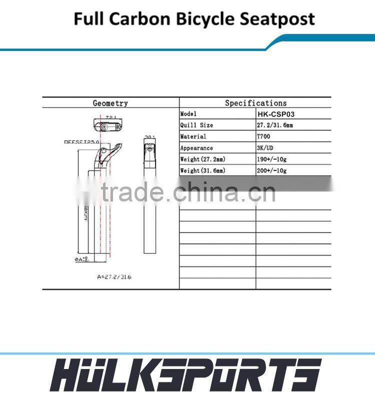 Carbon Seat post bike UD/3K carbon bicycle seatpost 31.6x350mm MTB Seat Post