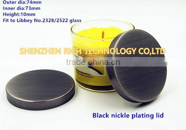 74mm Brush nickle plating candle lid