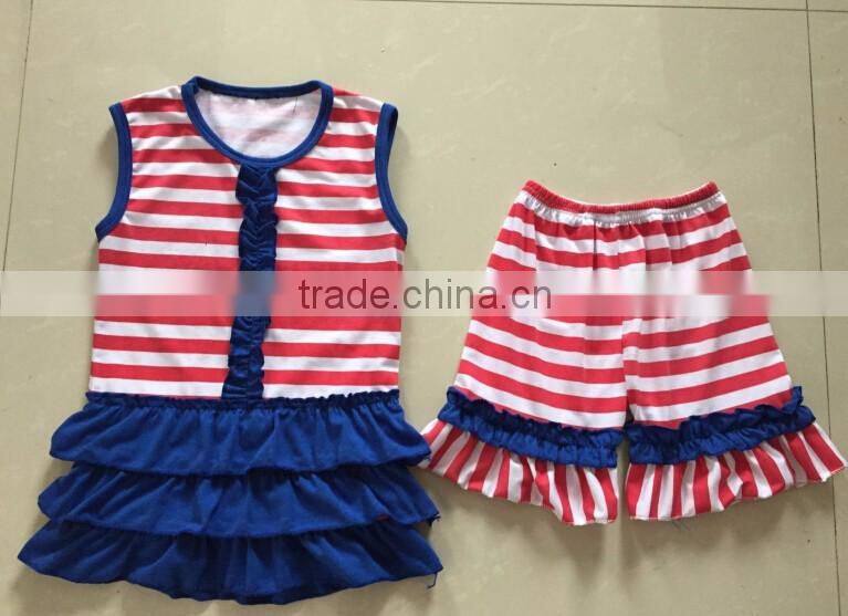 American Girls 4th July Wear Outfits For New Baby Girls Ruffles Short Sets In Fashion Latest Design Girl Summer Sets
