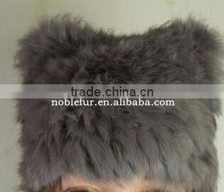 lovely Korean style rabbit fur winter beanie animal ear hatcute fluffy headwear