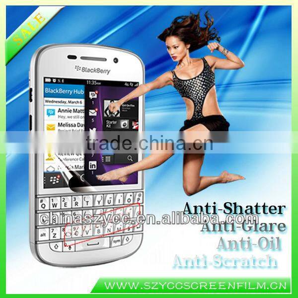 Fashion Blackberry Stickers Factory Supply New Products 2013 Anti-explosive Screen Protective Film For Blackberry Q10