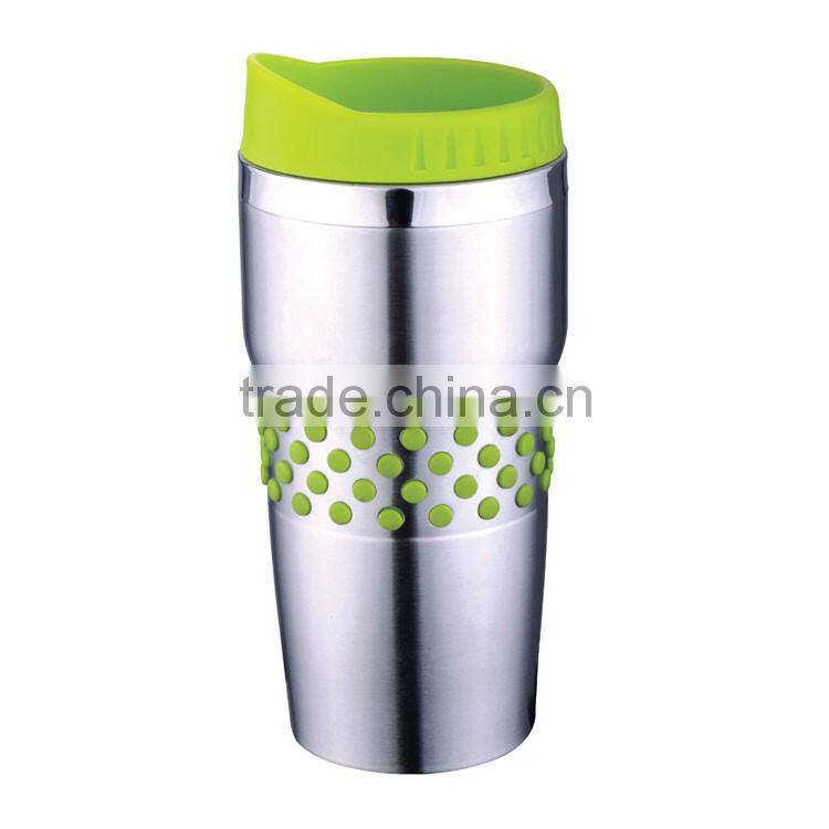 Stainless steel double wall 16oz travel mugs with handle