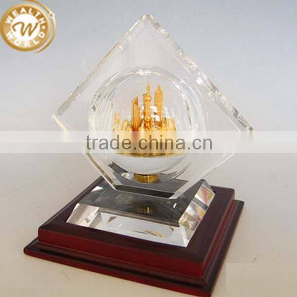 Design professional crystal glass 3d laser engraved trophy