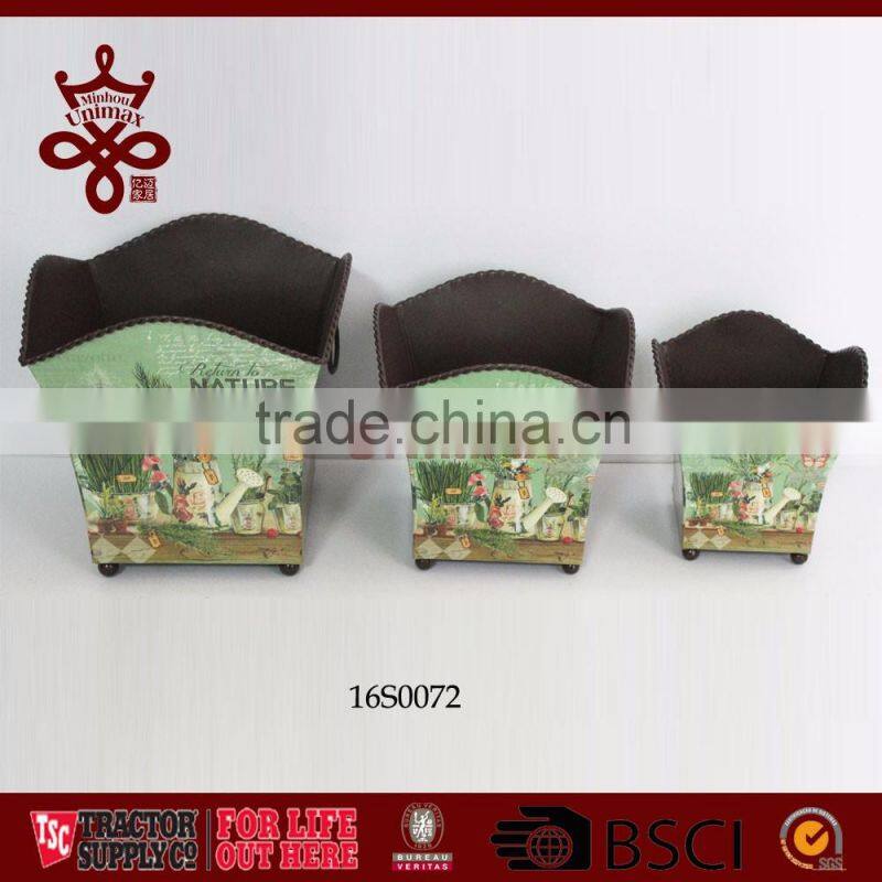 Garden Decorative Flower Pots Planters Shabby Garden Urn Planter Metal Outdoor Flower Pots