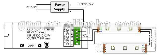 3 channels dmx RF wirelless led RGB controller