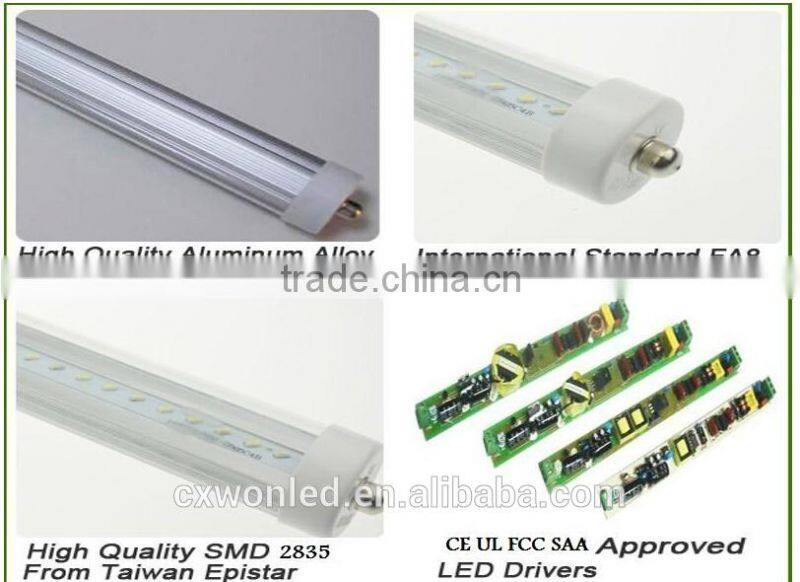 Top level export t8 led tube 8ft one pin