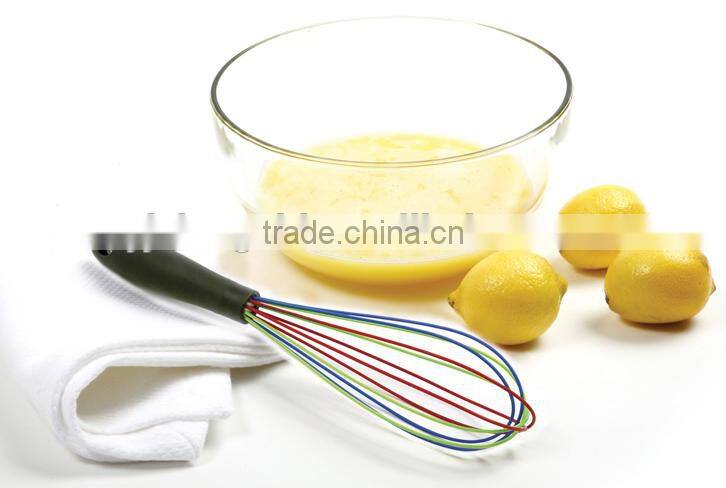 Hot sale rainbow silicone whisk with PP handle Silicone Kitchen Utensils for Blending, Whisking, Beating & Stirring