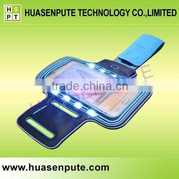 Promotional 5 Inch LED Adjustable Waterproof Neoprene Outdoor Sports Armband For iphone 6