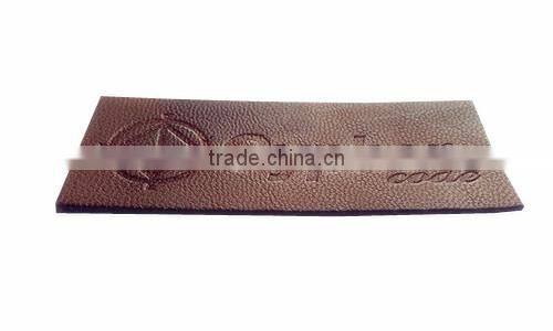 custom good quality fashion jeans pu leather label in china