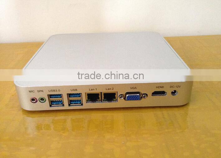 Fanless Mini PC Embedded Linux Openelec XBMC with Intel Celeron 1037U Dual Lan Port Car PC Windows 8 Industrial Vehicle PC