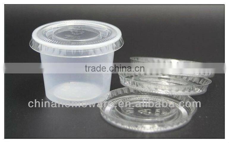 Disposable plastic sauce cup and lid (FDA certificate)