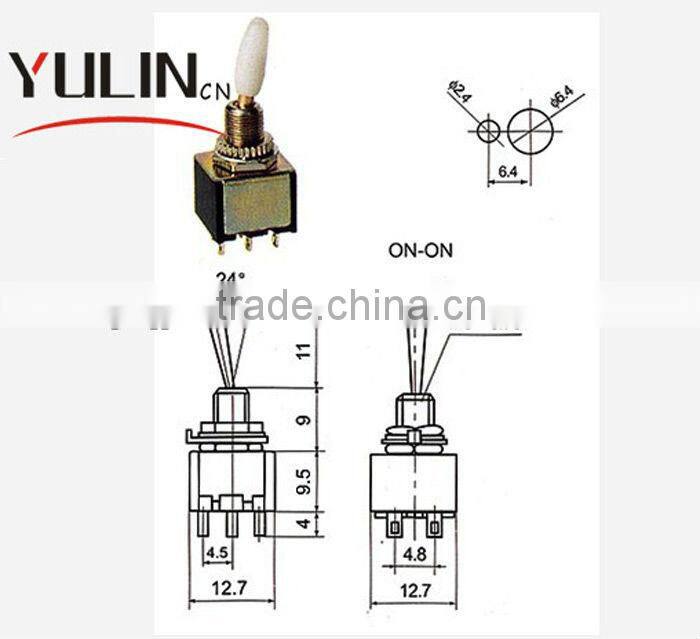 100pcs/lot Low price 6pin Mini led toggle switch