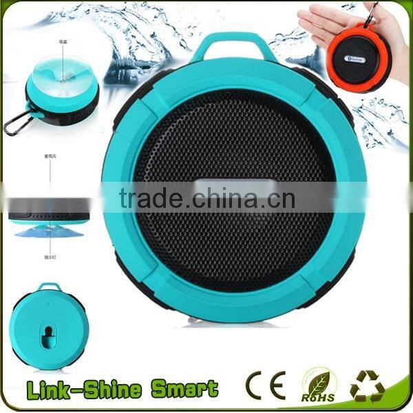 Portable mini bluetooth shower speaker with built-in Mic