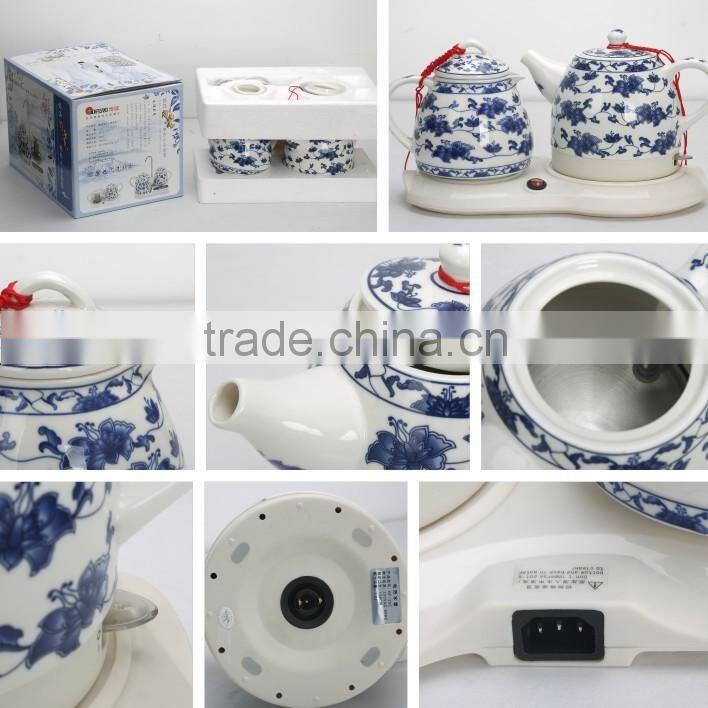 ceramic and glass material OEM hotel electric kettle set