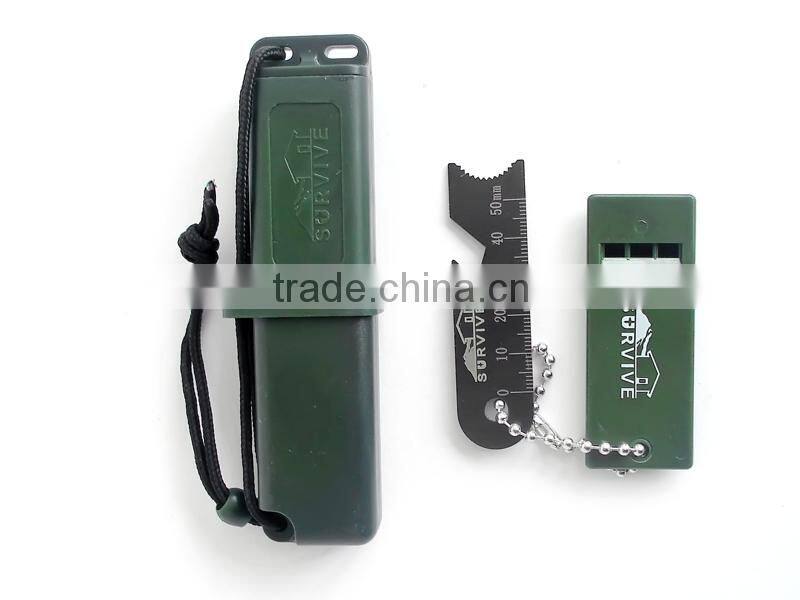 Outdoor Survival Set (Fire Starter / whistle/ruler/bottle opener)