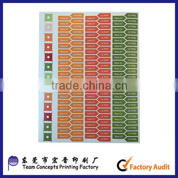 Custom Die Cut Self Adhesive Sticker