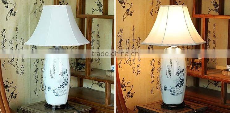 Hand made flower Chinese style vase table lamps for living room