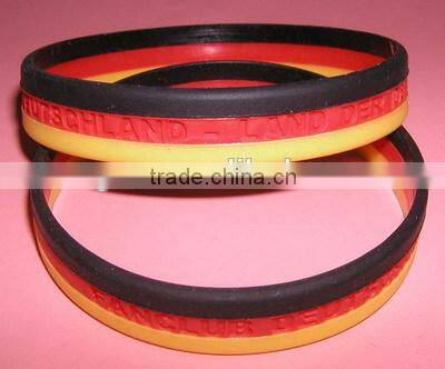 fashion 3 layer color silicone rubber wristband