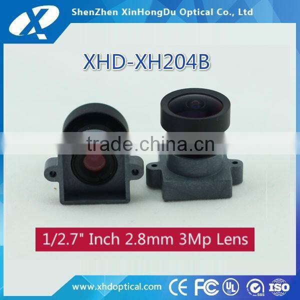 china top sale low distortion 3 Mega Pixels 1/2.7 inch f1.85 2.8mm m12 board cctv lens with lens base