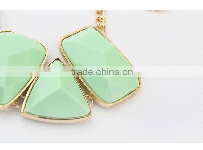 American and European hot sale fashion jewelry resin geometry necklace