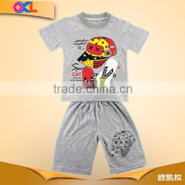 Made in ningbo factory super quality casual kids summer clothing sets for boys