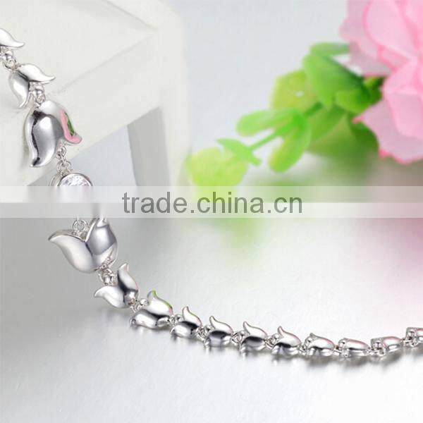 magnetic cz stone 925 silver bracelet