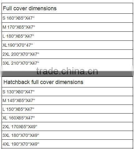 hot sell snow proof car cover with different size and customed printing logo