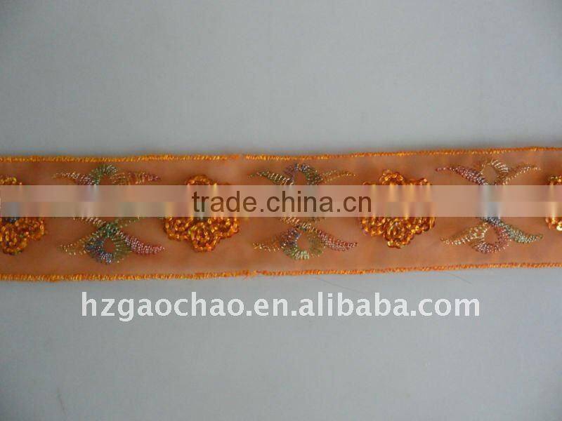 quietly elegant design organza embroidery lace ribbon