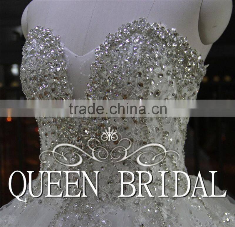 Real Works Luxury Bling Wedding Dresses Ball Gown in Turkey 2016