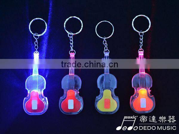 Mini Volin Guitar Ukelele shape led flashlight keychain / 3d metal keychain