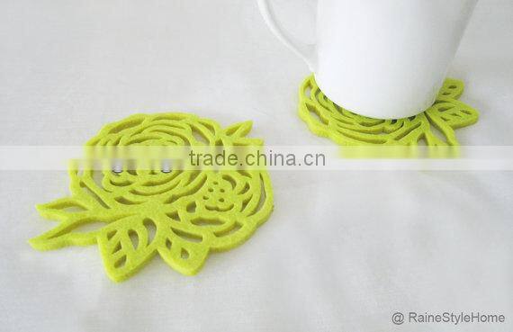 laser cut felt coaster with diamter 15cm