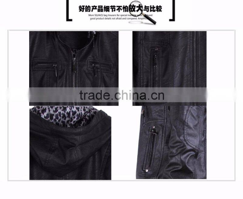 2015The new ms han edition cultivate one's morality short locomotive leather coat female big yards