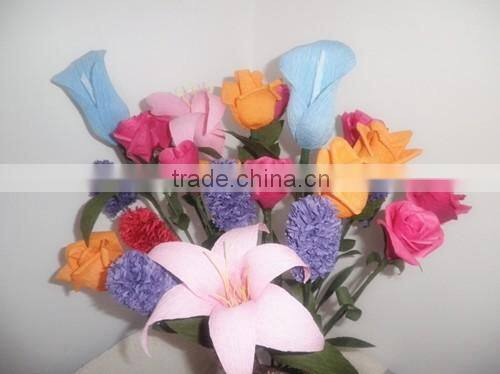 paper roll/crepe paper christmas decorations make Artifical flower