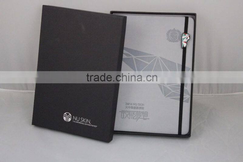 Professional factory customized pessonalized hardcover notebook , flying dreams notebook with elastic band and ribbon