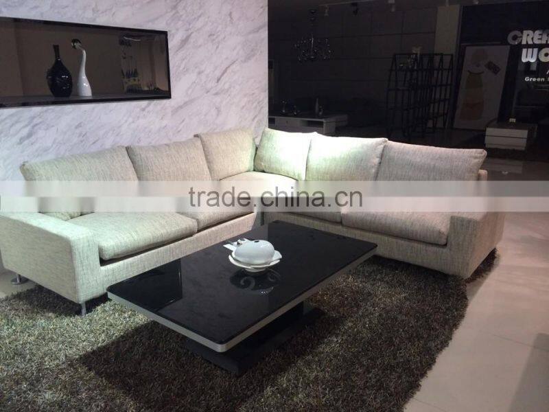 German style streamlined tasteful corner sofa design,down feather linen sofa