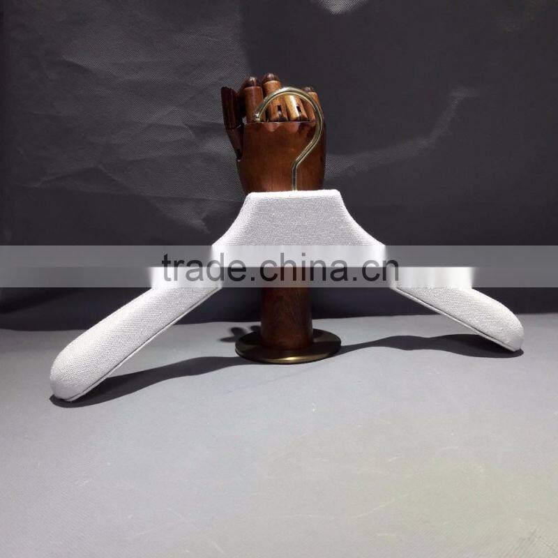 cheap wooden satin padded fabric cloth clothes clothing coat T shirt skirt hanger sample