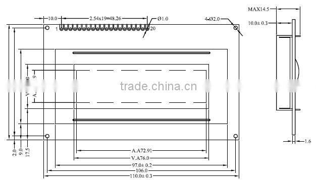 lcd 12832 display module with Chinese word stock