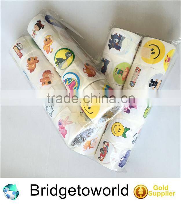 Private Label Custom Waterproof Adhesive Cartoon Stickers Printing Roll Adhesive Paper roll sheet