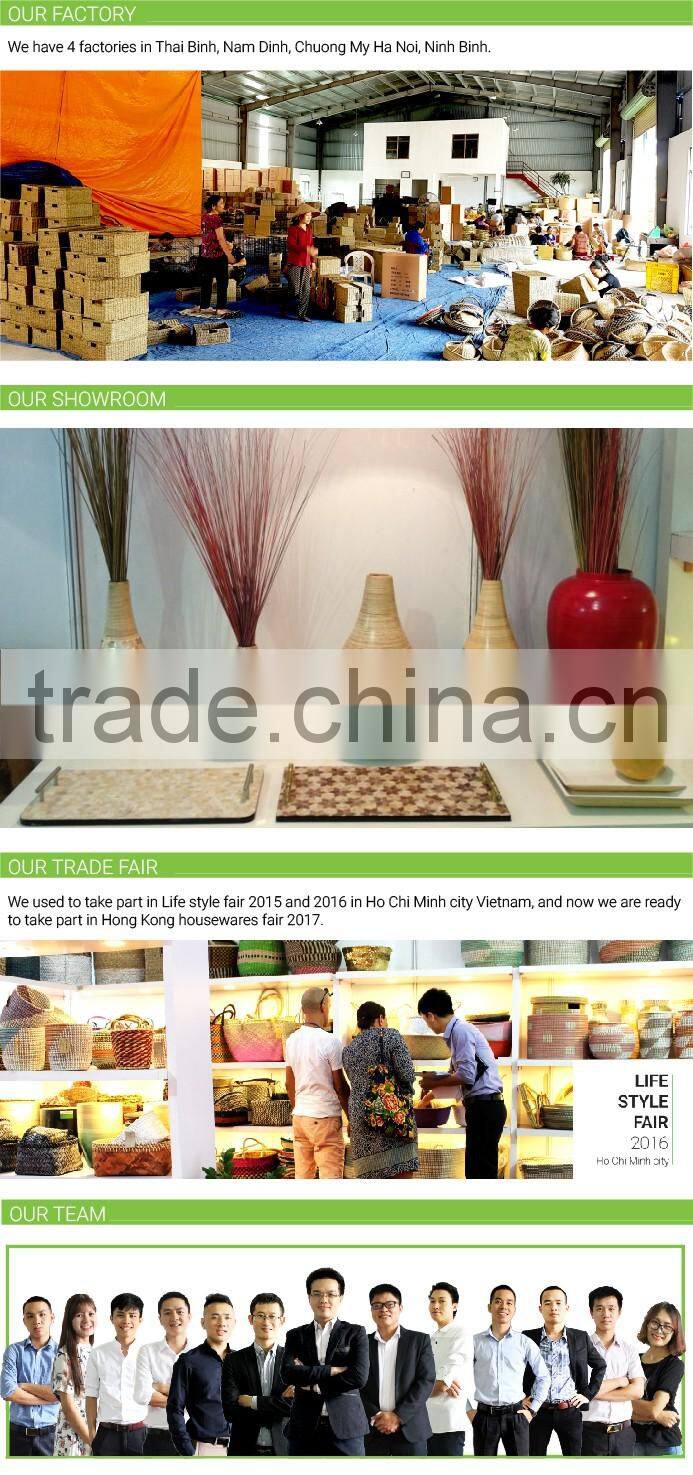 Gold supplier handmade bamboo hamper basket weaving in Vietnam